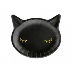 assiettes chat noir