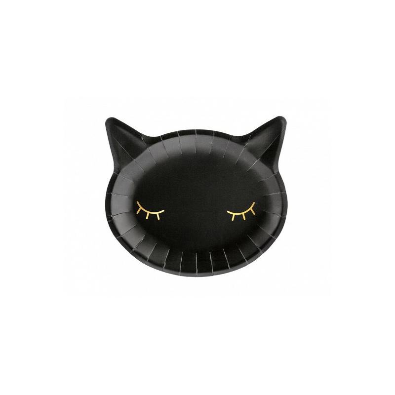 assiettes chat noir