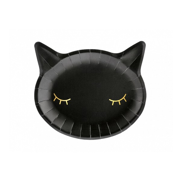 assiettes chat noir