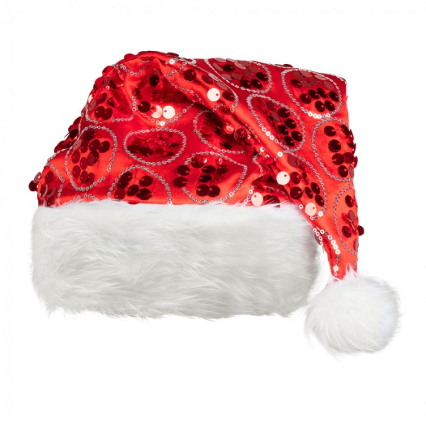 bonnet noel paillettes rouges