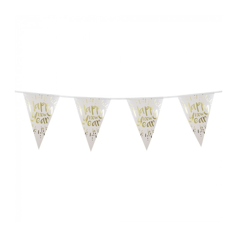 guirlande fanions nouvel an dore