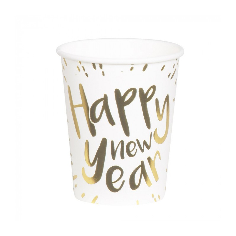 gobelets nouvel an dore