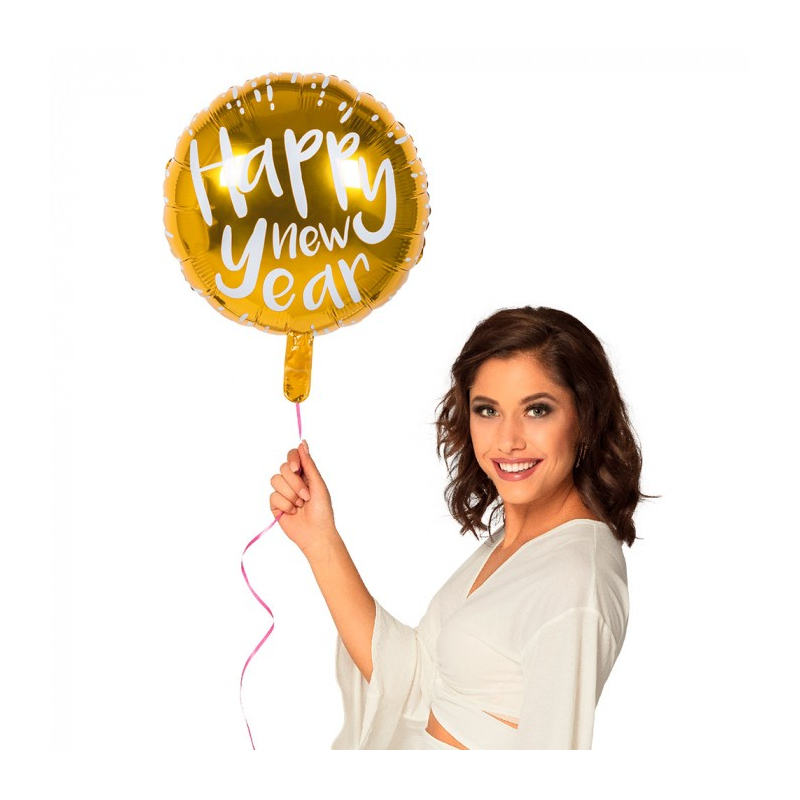 ballon aluminium nouvel an dore