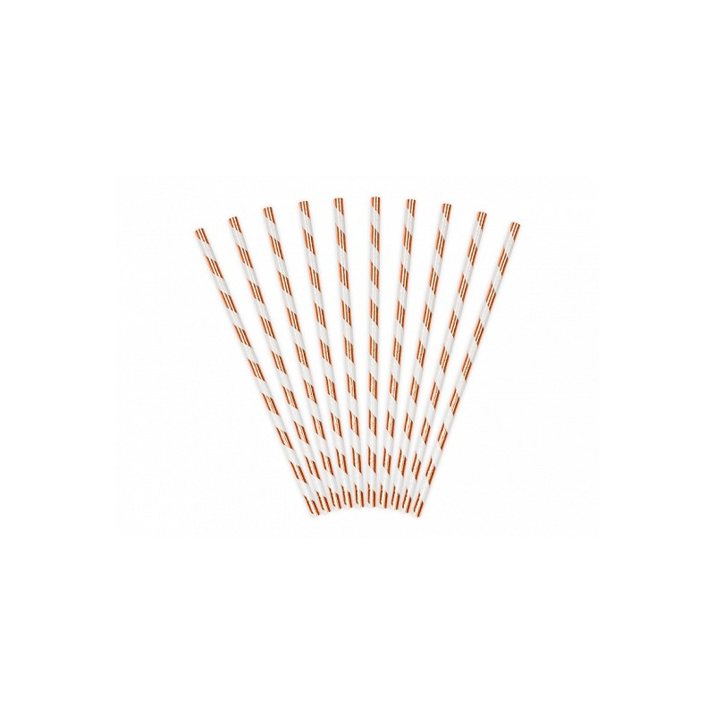 pailles rayees roses gold