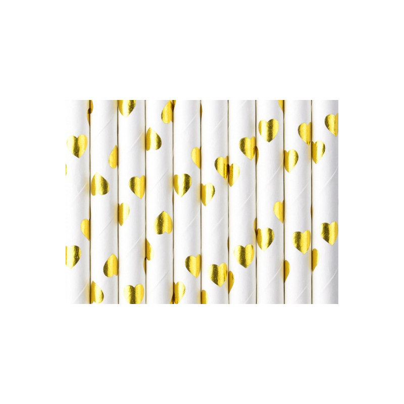 pailles blanches et dores coeurs