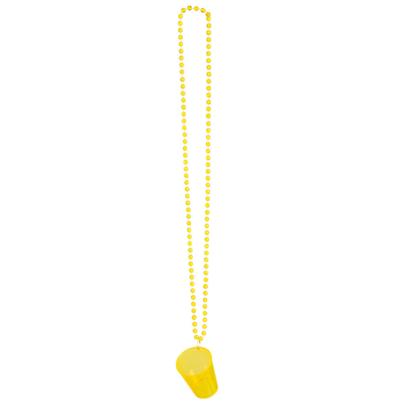 colliers verre shot fluo jaune