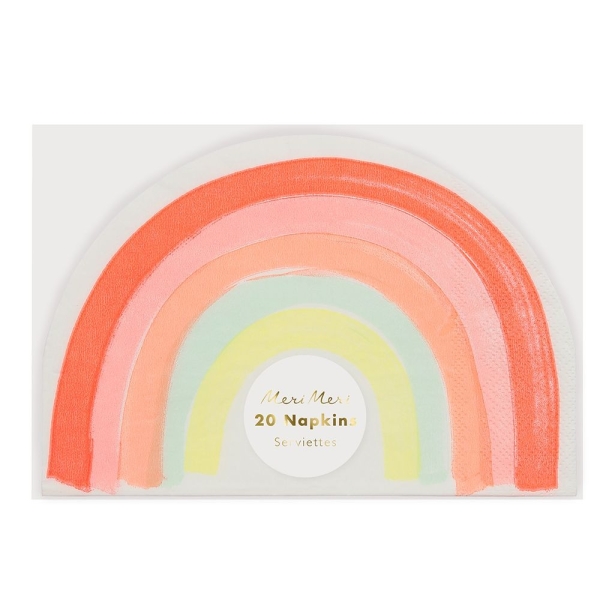 serviettes papier arc en ciel