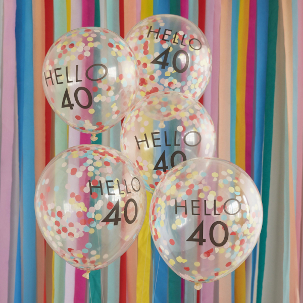 ballons anniversaire 40 multicolore