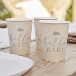 gobelets baby shower beige