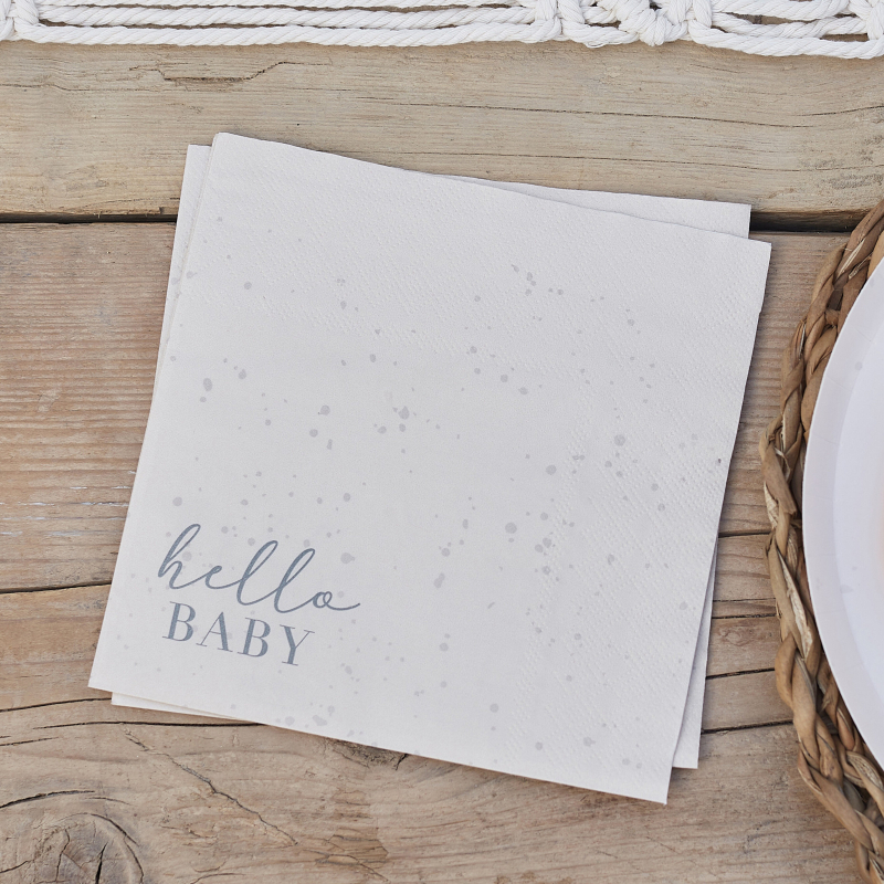 serviettes baby shower beige effets