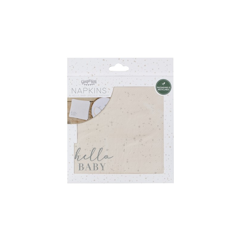 serviettes baby shower beige pack