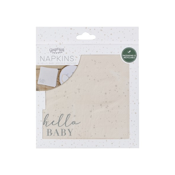 serviettes baby shower beige pack