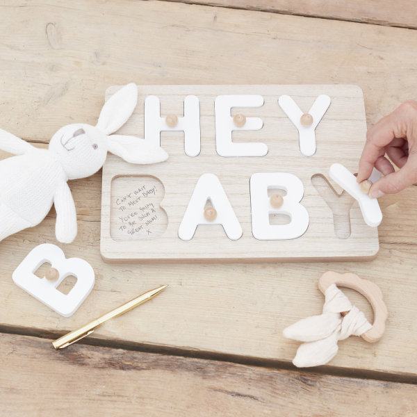 livre d'or lettre bois baby shower