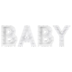 structure lettre baby ballons blanc