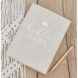 livre d'or baby shower lin neutre