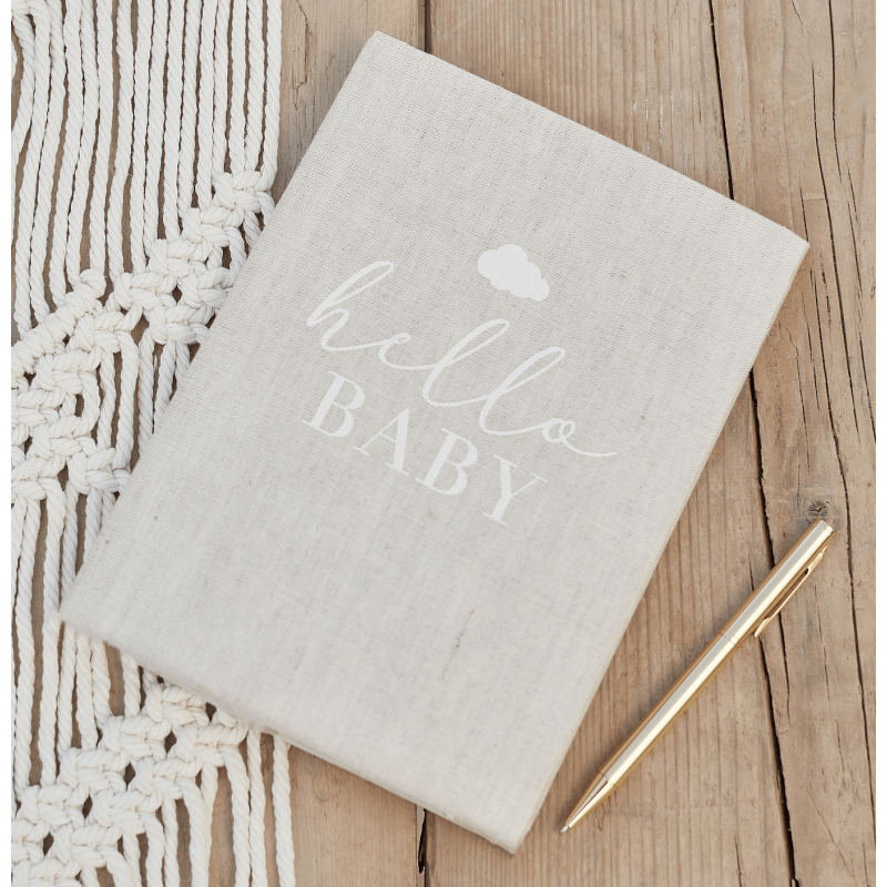 livre d'or baby shower lin neutre