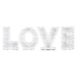 structure blanche lettre love table