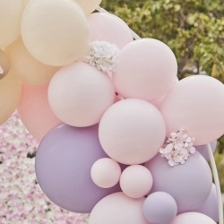 arche ballons roses lilas