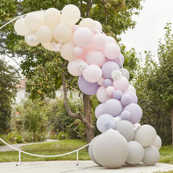 arche ballons roses lilas effets
