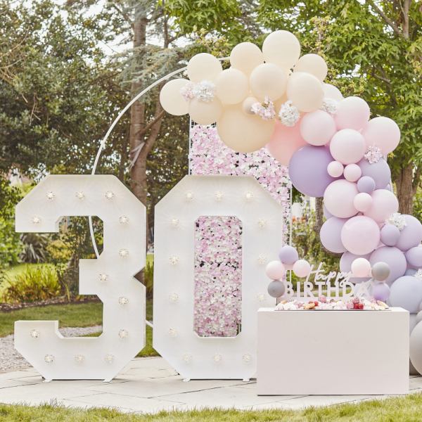 arche ballons roses lilas anniversaire