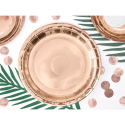 assiettes jetables roses gold