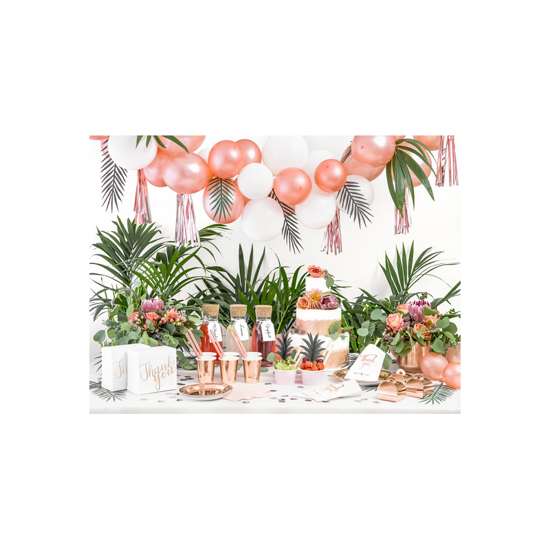 assiettes jetables roses gold table