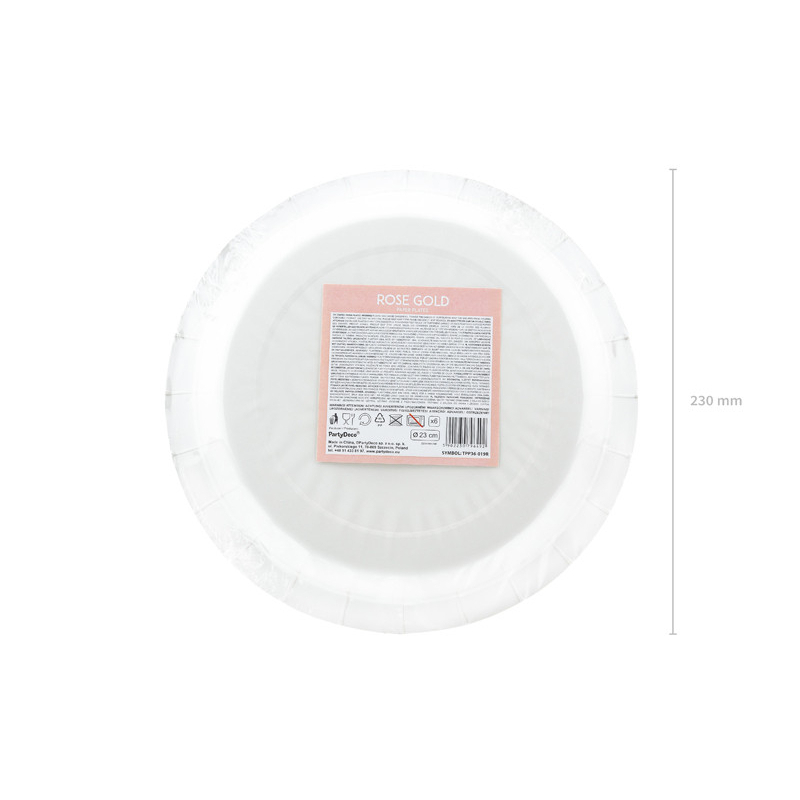 assiettes jetables roses gold pack