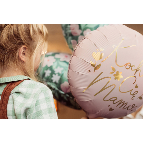 ballon vert coeur fleurs baby shower