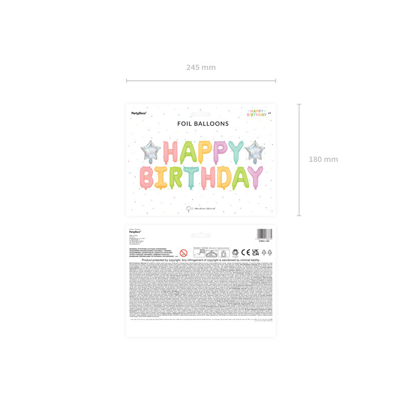 ballon anniversaire multicolore pack