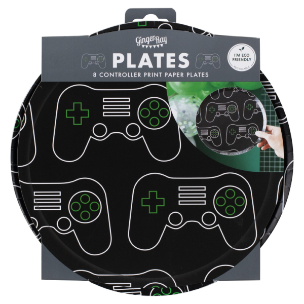 assiettes carton manette jeux video pack