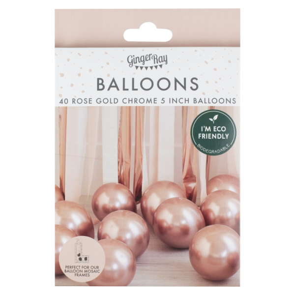 mini ballons chrome rose gold pack