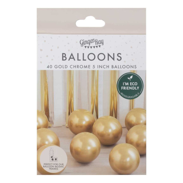 mini ballons chrome dore pack