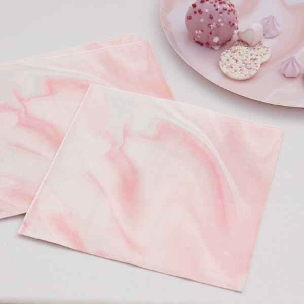 serviette marbre rose imprimees