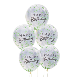 ballons confettis feuilles