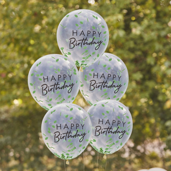 ballons confettis feuilles transparents