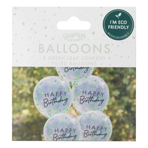 ballons confettis feuilles pack