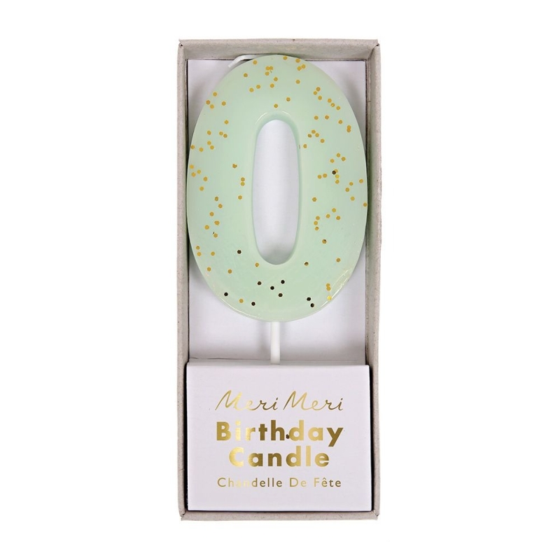 bougie anniversaire 0 verte