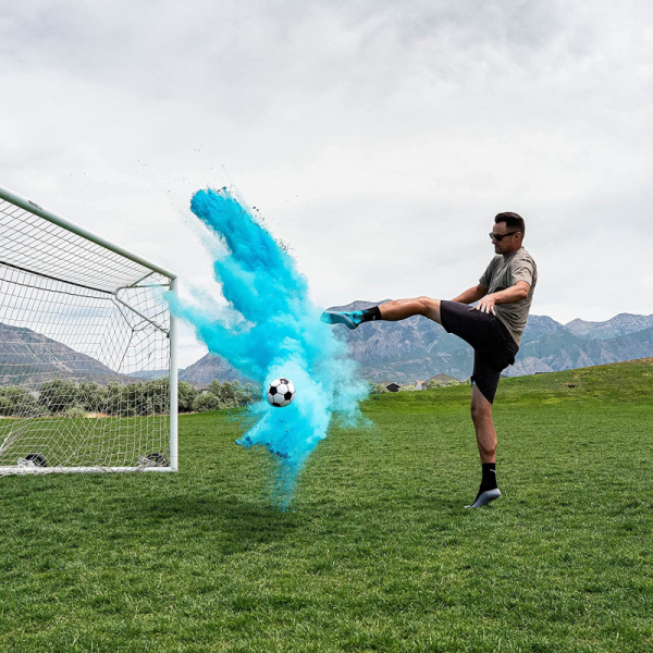 ballon foot gender reveal bleu