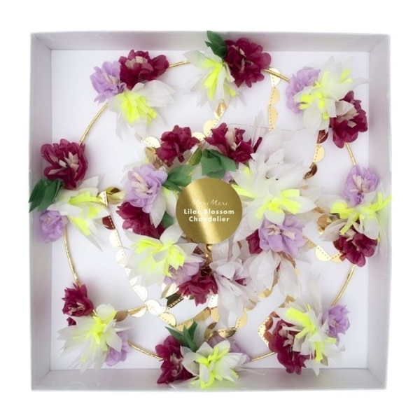 Chandelier fleurie violet emballage Chandelier fleurie violet emballage