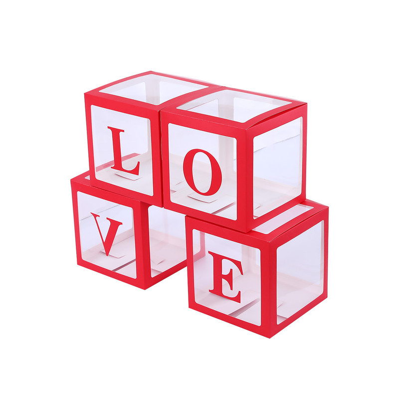 cubes ballons transparents rouges