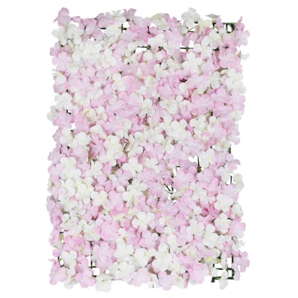 mur de fleurs artificielle rose et blanc