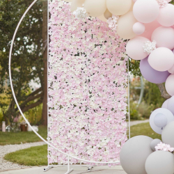 mur de fleurs artificielle rose et blanc