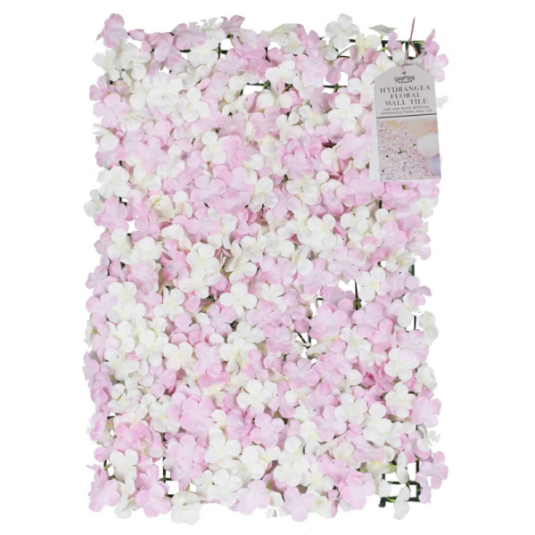 mur de fleurs artificielle rose et blanc pack