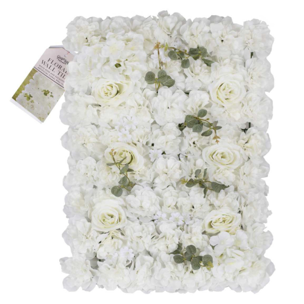 mur de fleur artificiel blanc pack