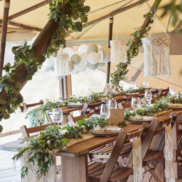 guirlande mariage bois table