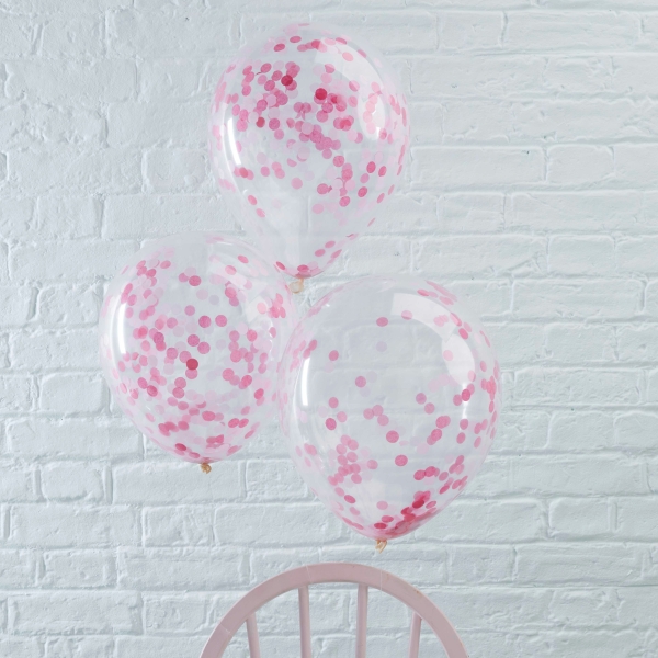 ballons confettis roses effets