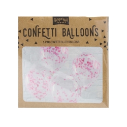 ballons confettis roses