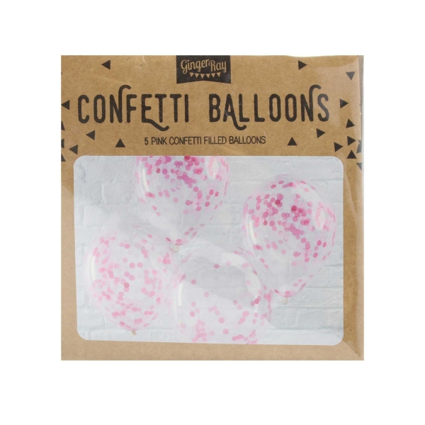ballons confettis roses pack