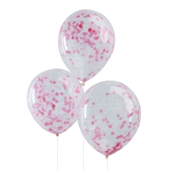 ballons confettis roses