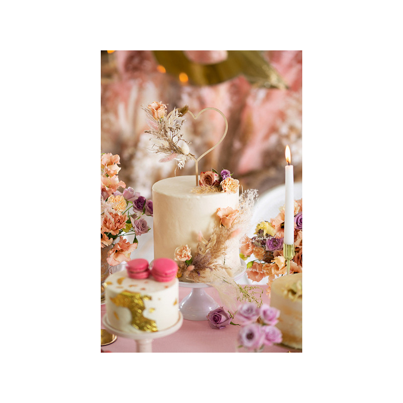 cake topper bois coeur table